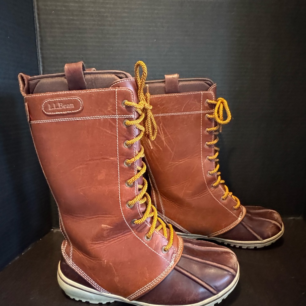 L.L.Bean Women's Bar Harbor Leather Boots Waterproof TEK 2.5 Size 7Medium